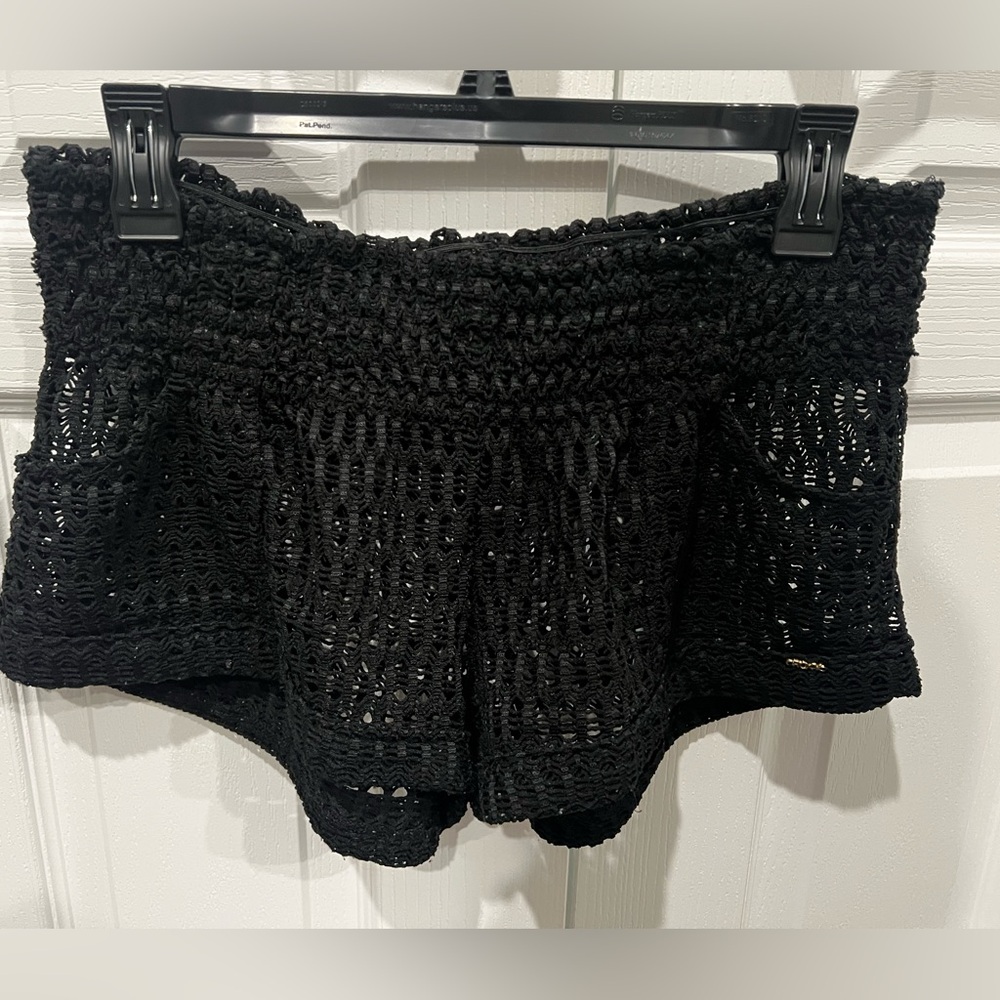 Roxy Black Crochet Swim Coverup Shorts